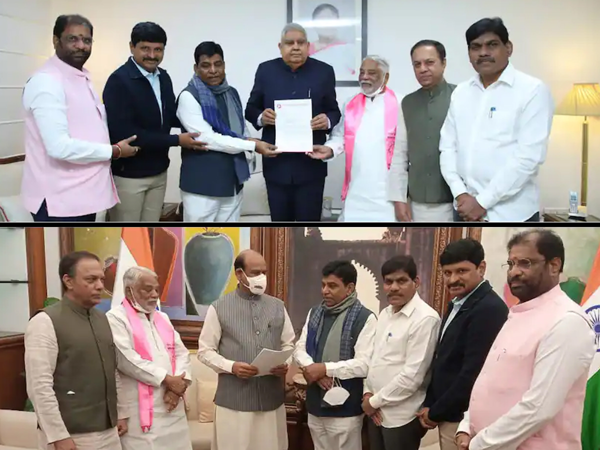 Telangana MPs met Rajya Sabha Chairman and Lok Sabha Speaker