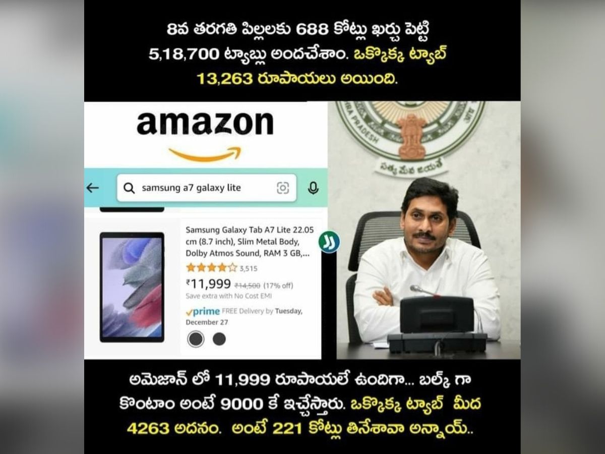 221 crores in tabs given to children is scandalous Jagan's uncle