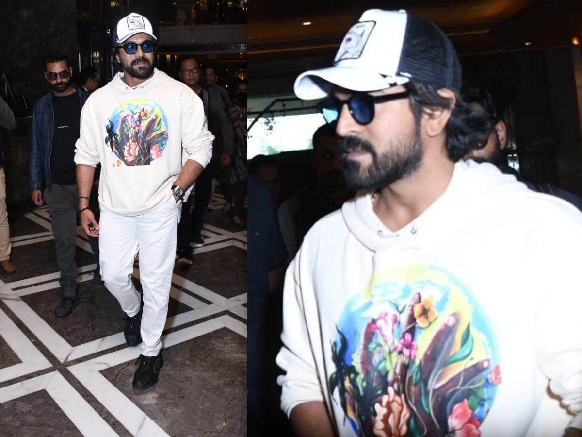 ram charan spotted in delhi for an event