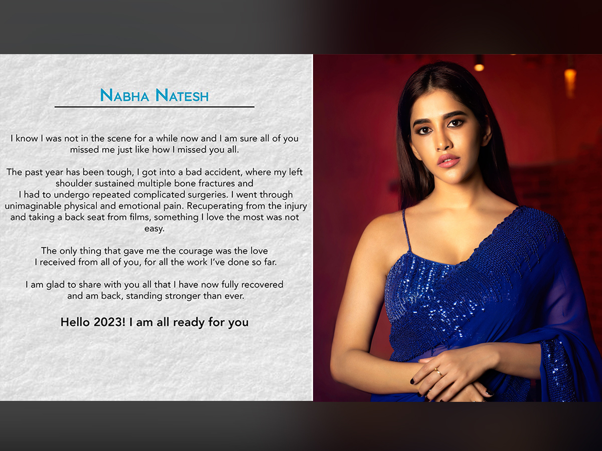 nabha natesh suffered bad accident