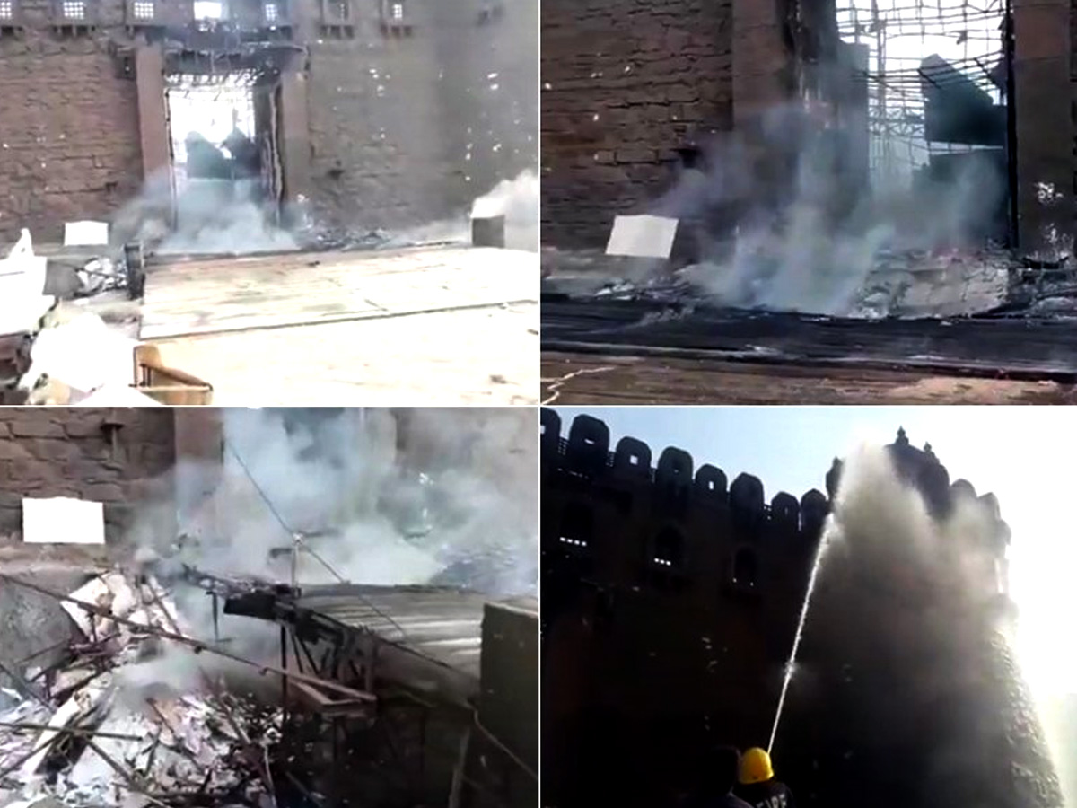 huge fire accident on set of megastar chiranjeevi movie set