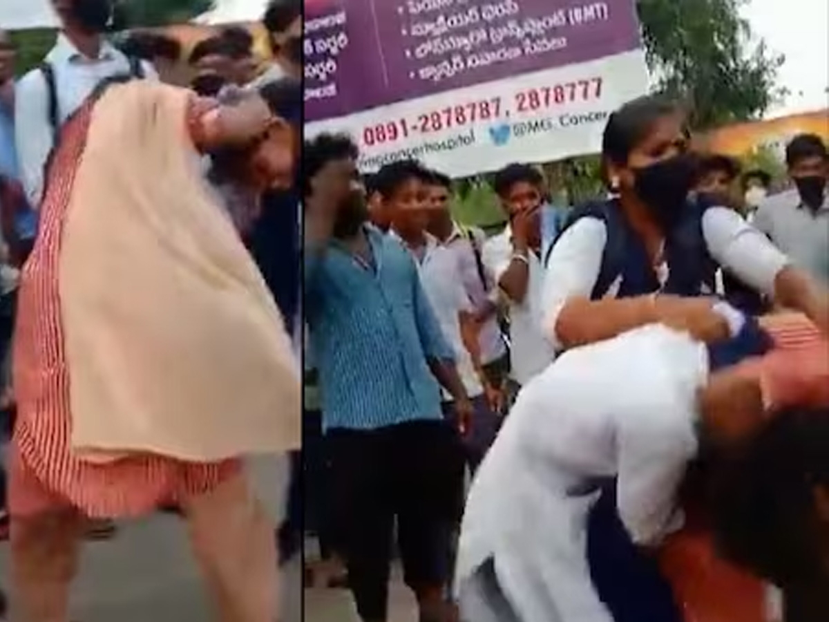 Hero ram charan lady fans street fight video goes viral