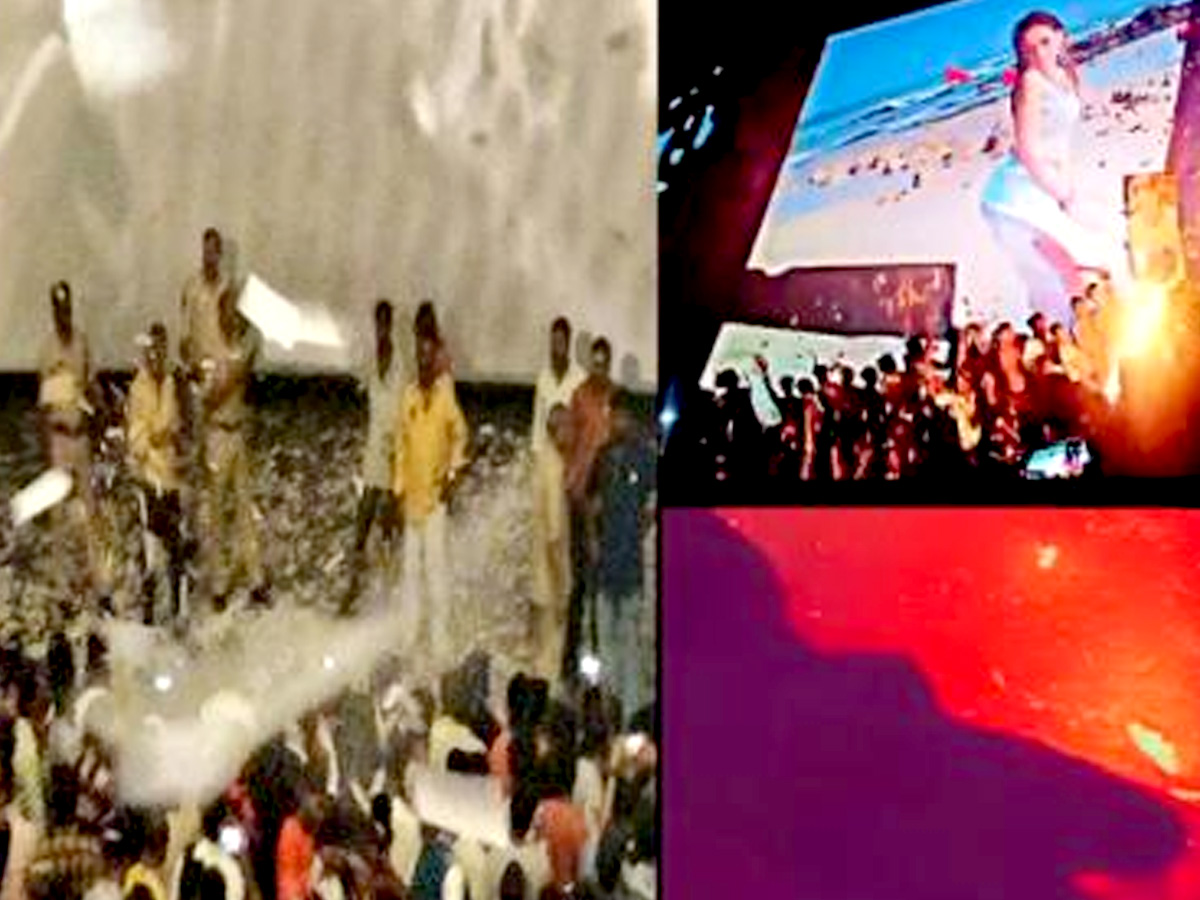 allu arjun fans bursting crackers inside sandhya theatre