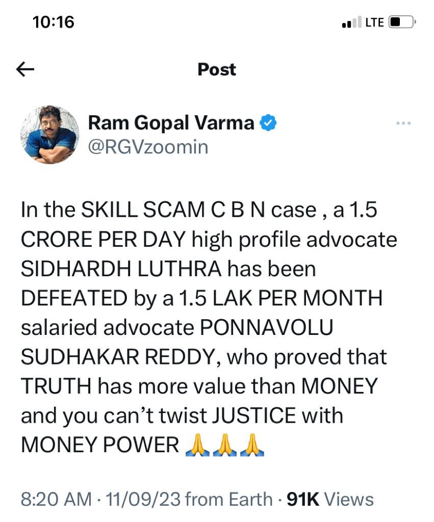 RGV tweet on Chandrababu